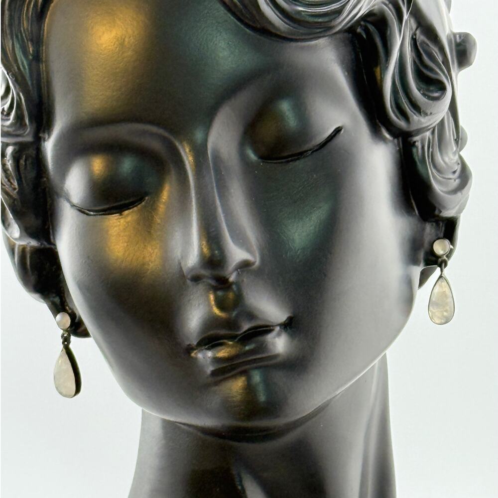Jane Diaz Faceted Moonstone Teardrop Stud Earrings